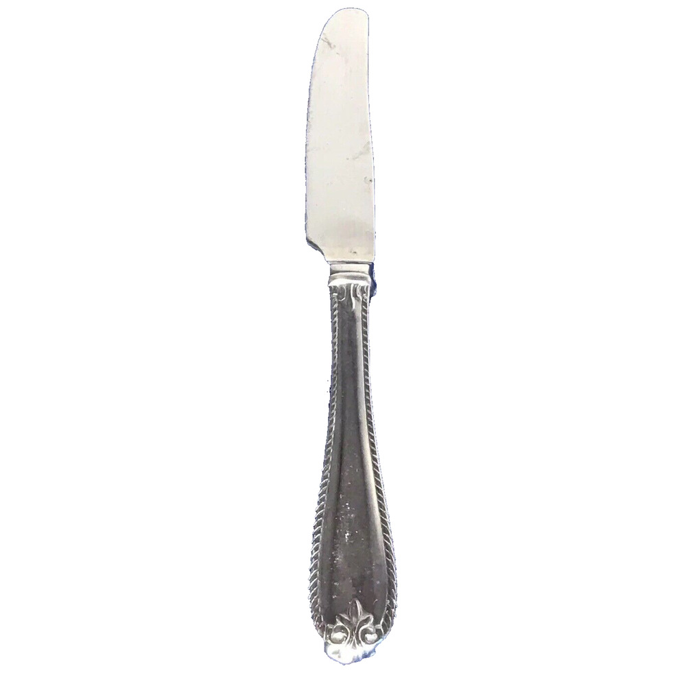 Dinner Knife : Lenox Tudor Bead Stainless Rope Edge Glossy Stainless 9 1/4”